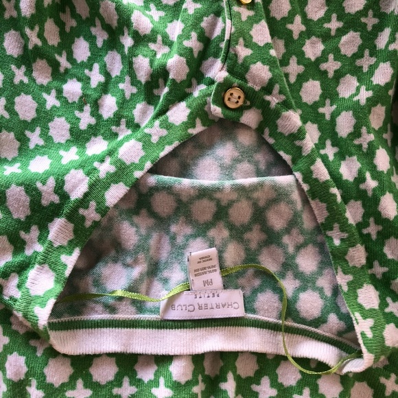 Charter Club Green Cardigan PM - Picture 9 of 10